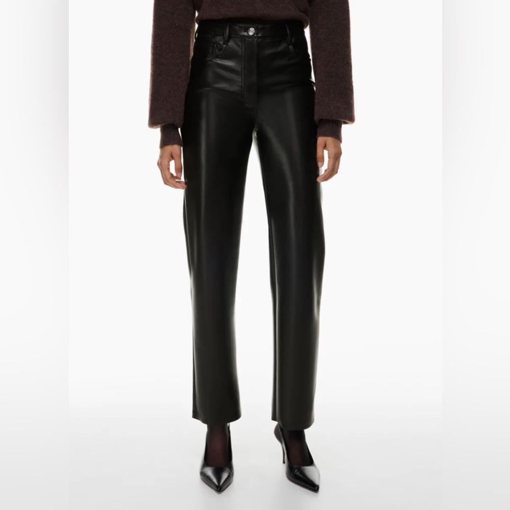 2. Aritzia Wilfred Vegan Leather Melina Pant in Black - Picture 4 of 14